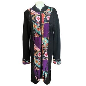 KOOS of Course!‎ Vintage Patchwork Detail Long Duster Cardigan